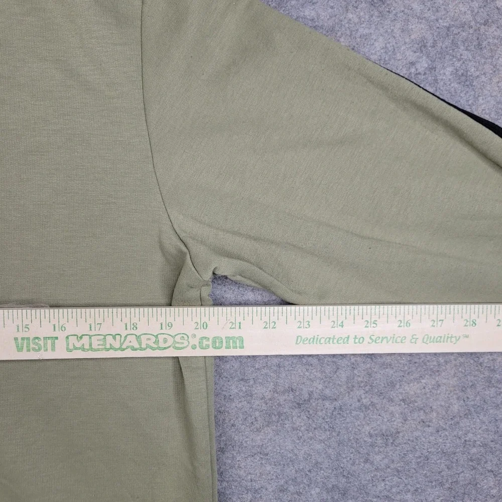 Adidas Sweatshirt Mens Medium Green Fleece Pullover‎ Crewneck 3-Stripes H44049